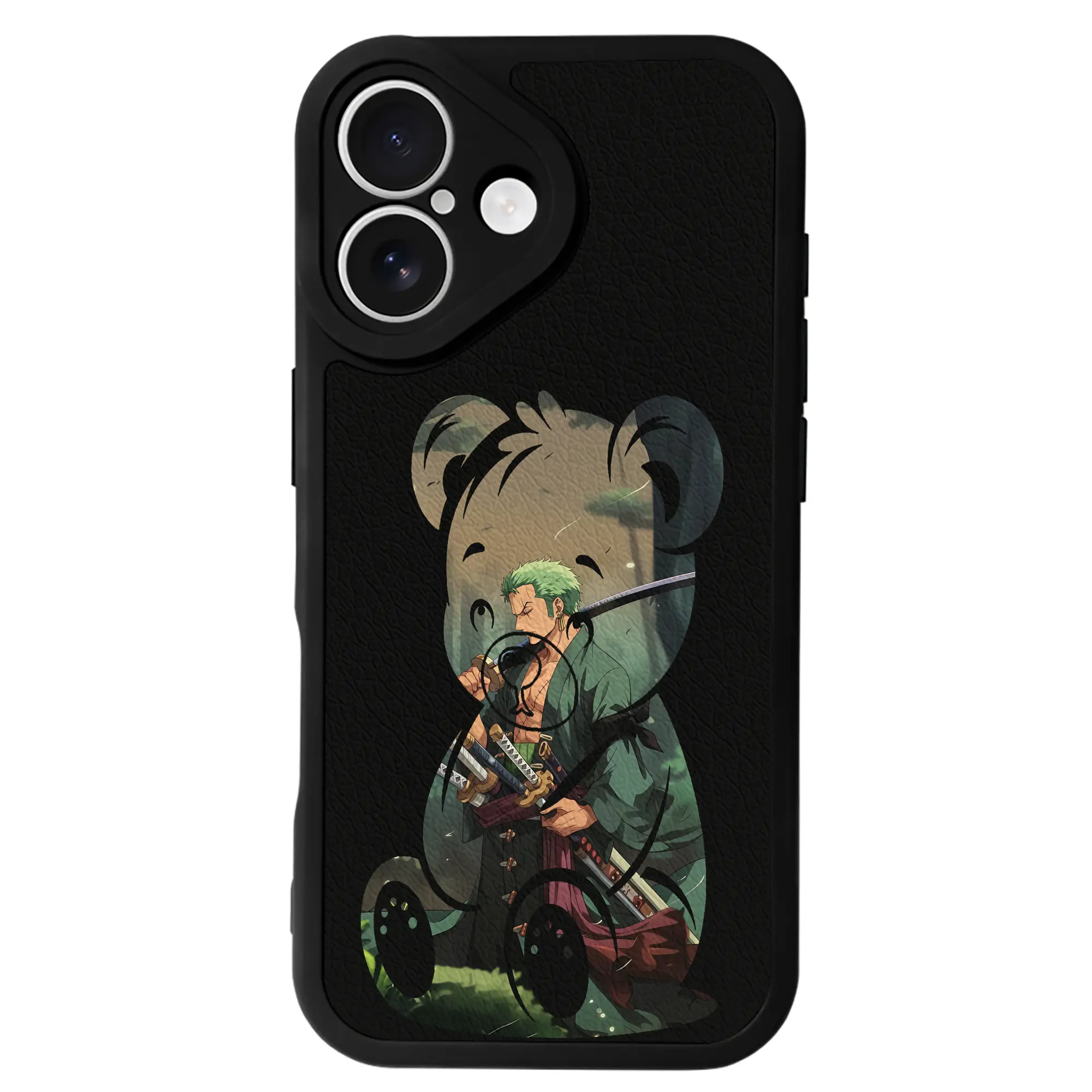 ワンピース グッズ ロロノア・ゾロ - IPhone 16シリーズ対応 ・ シリコンスマホケース ・ レザー調 ・ 高精度フィット ・ 耐衝撃 ・ ワイヤレス充電対応 ・ 精密カット